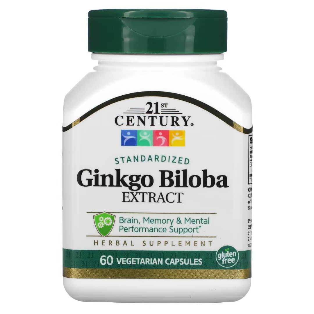 21st Century, Ginkgo Biloba Extract, 60 Veg Capsules