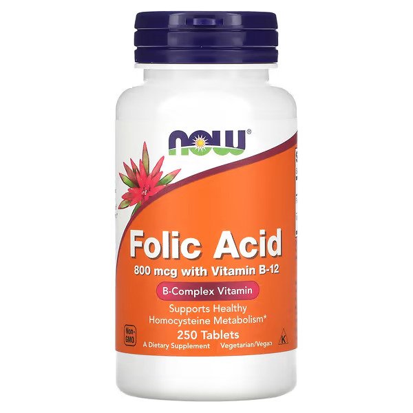 NOW Foods, Folic Acid, 800 mcg, 250 Tablets