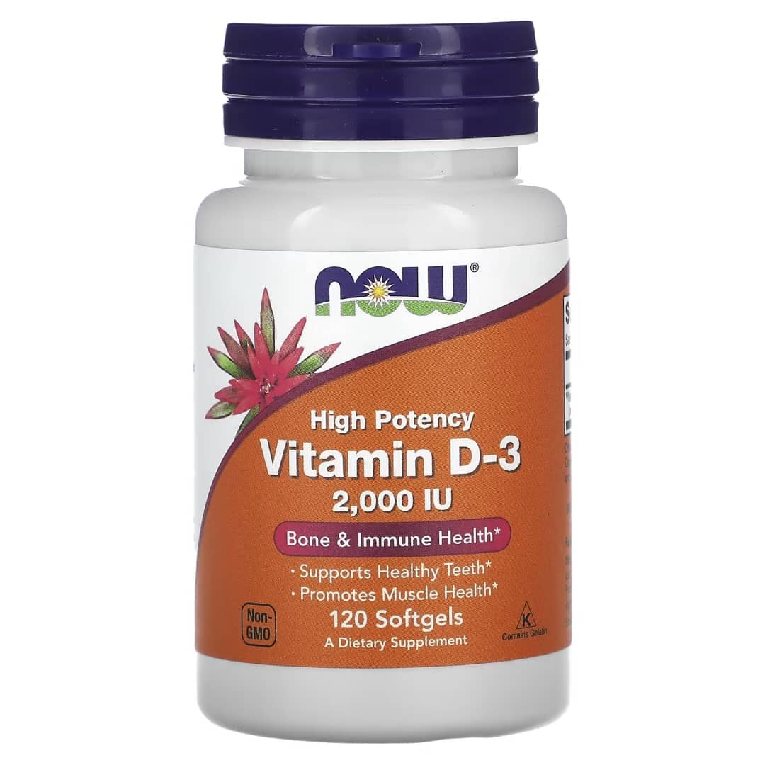 NOW Foods, Vitamin D3, High Potency, 50 mcg (2,000 IU), 120 Softgels